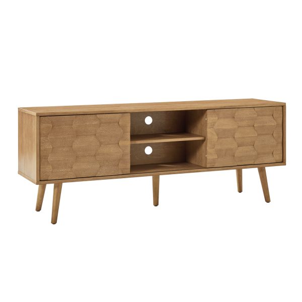 Pierre Seadrift Mid Century Modern TV Stand With Geometric Door