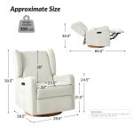 Pietro Ivory Electric Swivel Glider Recliner Nursery Chair 8 Pietro Ivory Electric Swivel Glider Recliner Nursery Chair