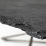 Pinera 37"x33" Black Slate With Iron Base Coffee Table