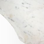 Pinera II 19L x 19W White Marble W/ Triangluar Gold Iron Base Accent Table
