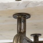 Pinera III 49L x 17W White Marble Top Gold-Toned Iron Base Console Table