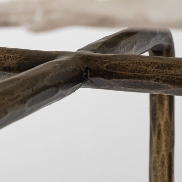 Pinera III 49L x 17W White Marble Top Gold Toned Iron Base Console Table 6