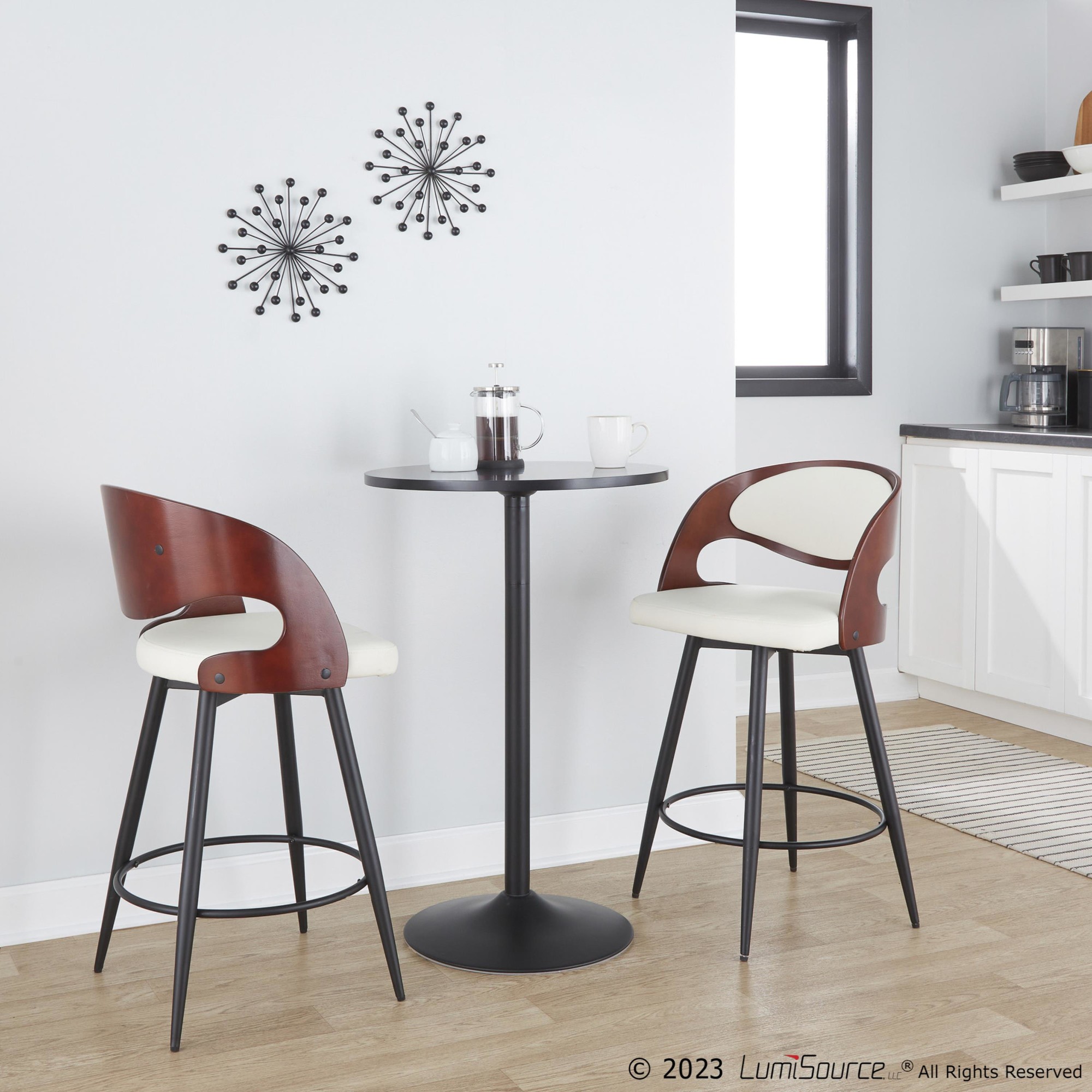 Pino 26 Mid-Century Modern Swivel Counter Stool (Set of 2) 2 Pino 26 Mid-Century Modern Swivel Counter Stool (Set of 2) - Image 2