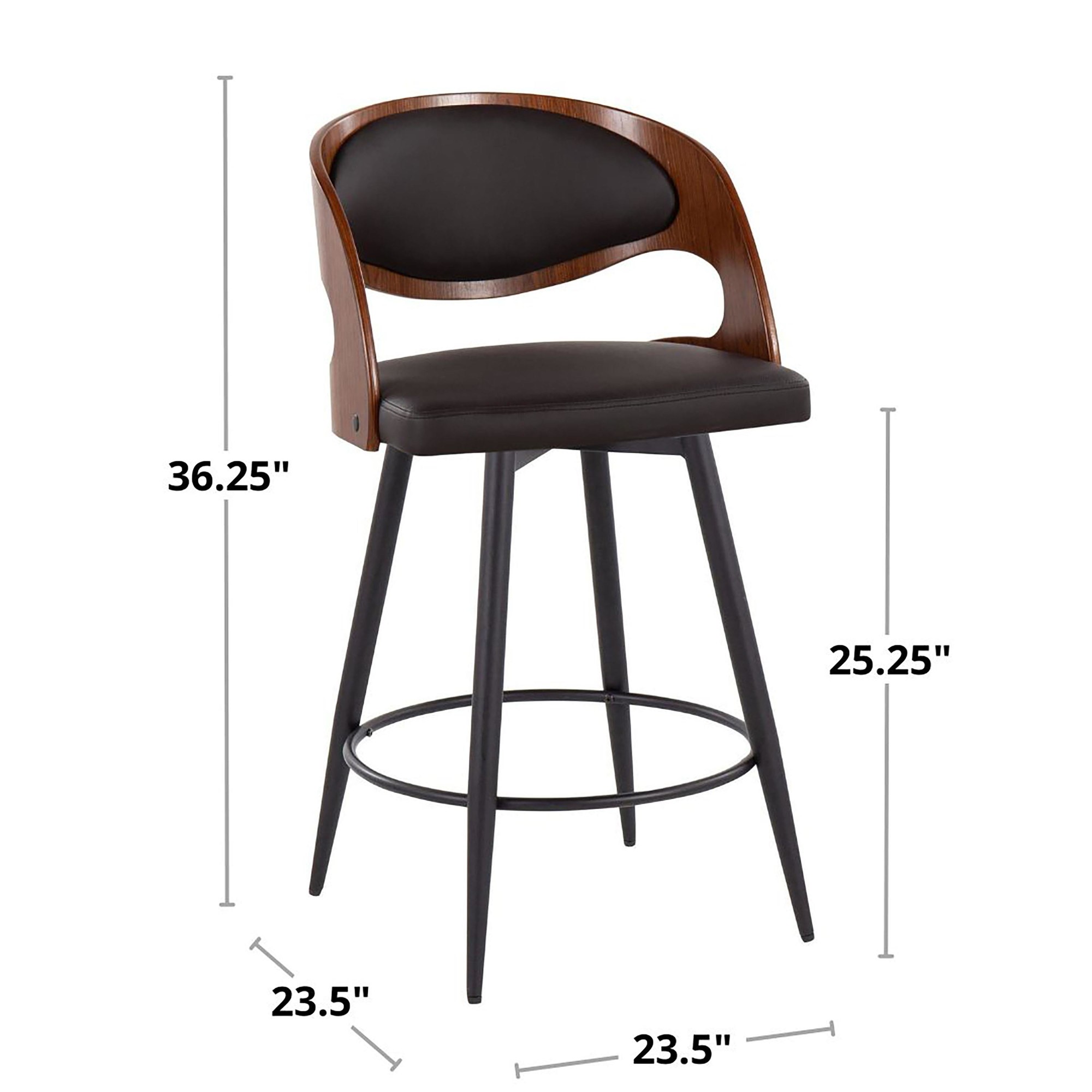 Pino 26 Mid-Century Modern Swivel Counter Stool (Set of 2) 11 Pino 26 Mid-Century Modern Swivel Counter Stool (Set of 2) - Image 11