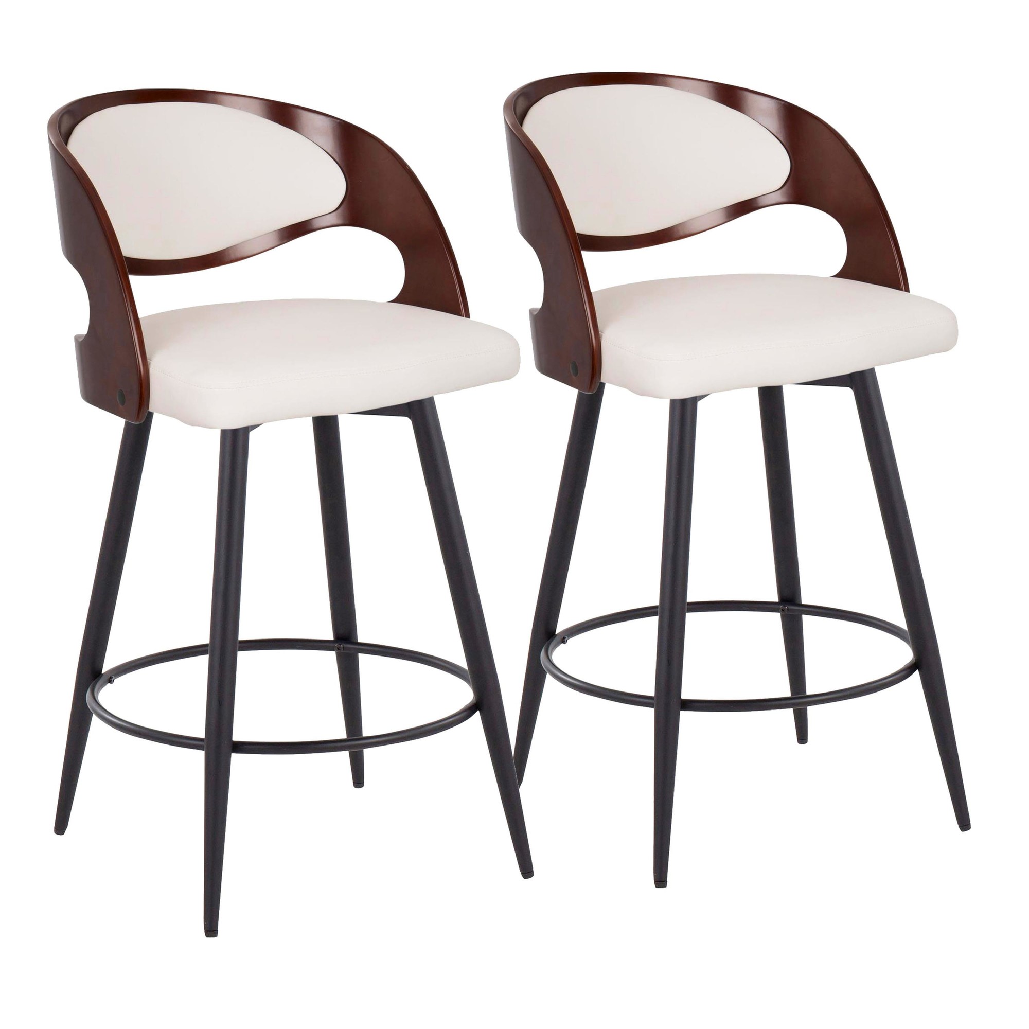 Pino 26 Mid-Century Modern Swivel Counter Stool (Set of 2) 5 Pino 26 Mid-Century Modern Swivel Counter Stool (Set of 2) - Image 5
