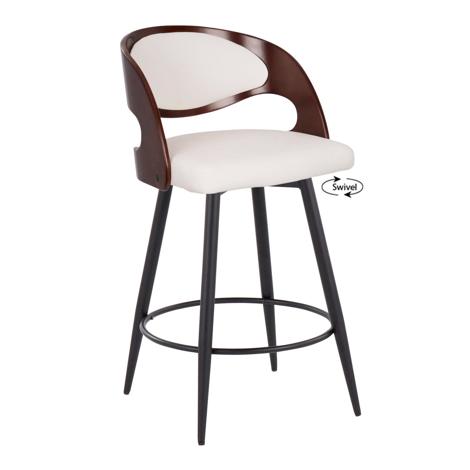 Pino 26 Mid-Century Modern Swivel Counter Stool (Set of 2) 6 Pino 26 Mid-Century Modern Swivel Counter Stool (Set of 2) - Image 6