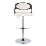 Pino Chrome Mahogany Mid-Century Modern Adjustable Barstools (Set of 2) 18 Pino Chrome Mahogany Mid-Century Modern Adjustable Barstools (Set of 2)