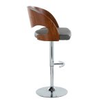 Pino Mid-Century Modern Chrome and Walnut Adjustable Barstools (Set of 2) 16 Pino Mid-Century Modern Chrome and Walnut Adjustable Barstools (Set of 2)