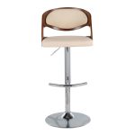 Pino Mid-Century Modern Walnut and Cream Bar Stools (Set of 2) 17 Pino Mid-Century Modern Walnut and Cream Bar Stools (Set of 2)