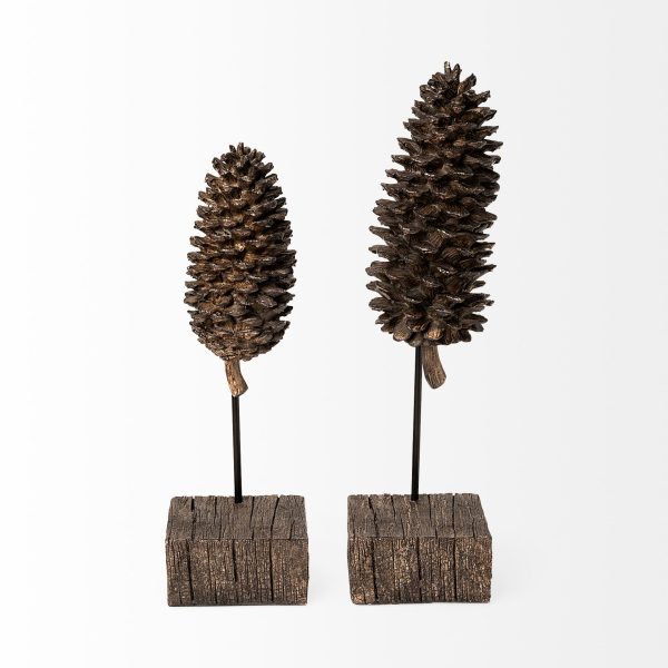 Pinterra Small 4L x 4W Brown Resin Pinecone Replica 3