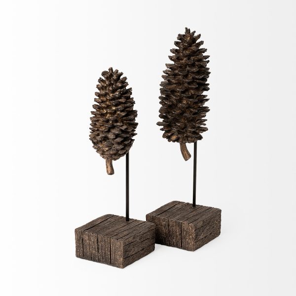 Pinterra Small 4L x 4W Brown Resin Pinecone Replica 6
