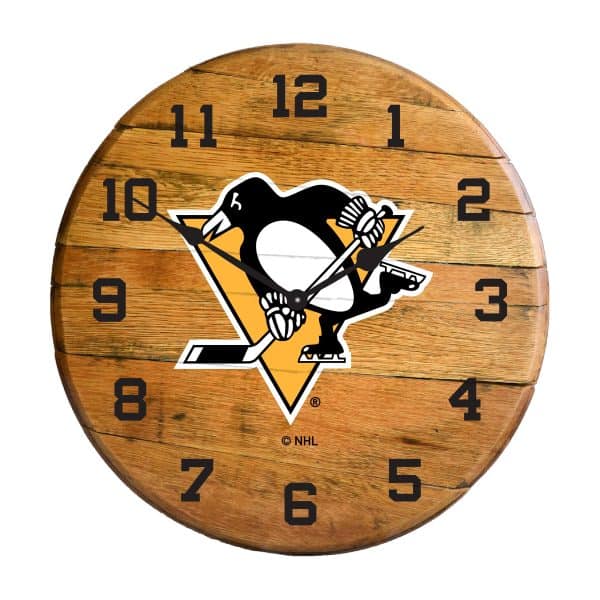 Pittsburgh Penguins Barrel Clock 2
