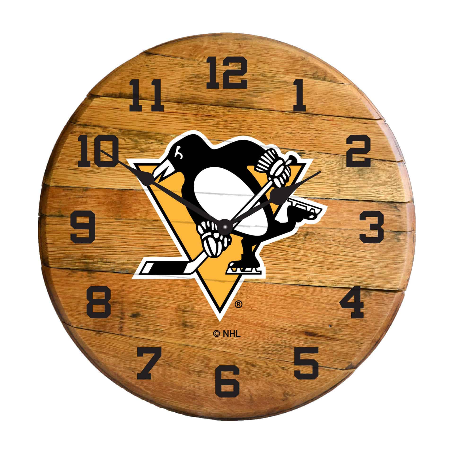 Pittsburgh Penguins Barrel Clock 3 Pittsburgh Penguins Barrel Clock - Image 3
