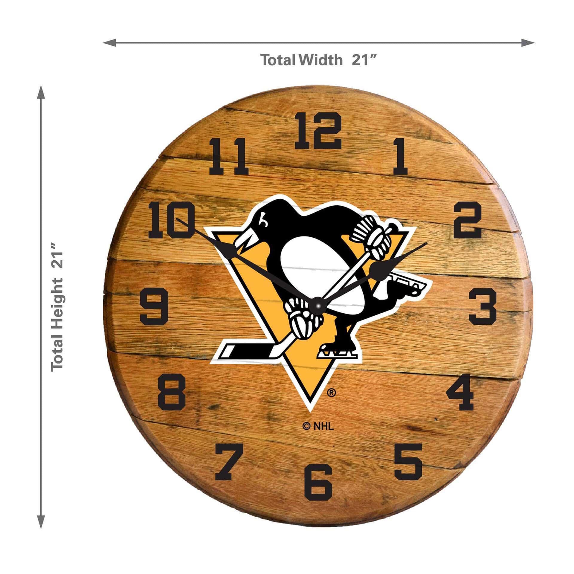 Pittsburgh Penguins Barrel Clock 1 Pittsburgh Penguins Barrel Clock