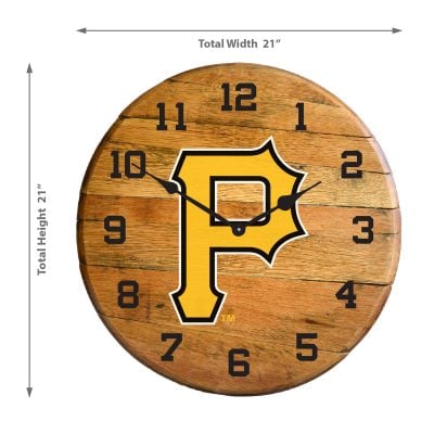 Pittsburgh Pirates Oak Barrel Clock