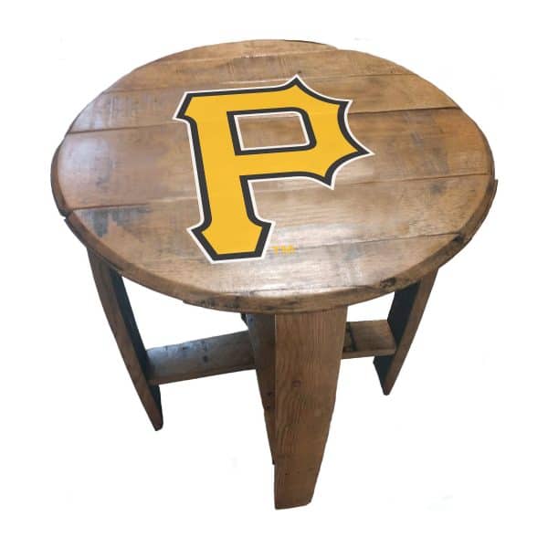 Pittsburgh Pirates Oak Whiskey Barrel End Table 1