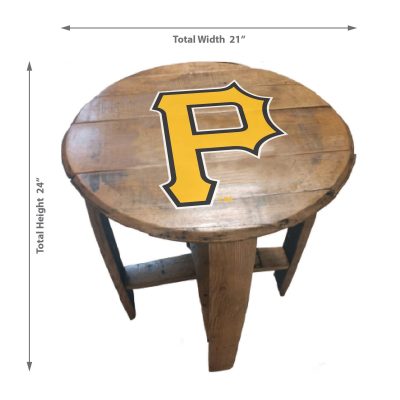 Pittsburgh Pirates Oak Whiskey Barrel End Table