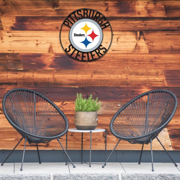 Pittsburgh Steelers 24 Inch Wrought Iron Wall Art Decor 1