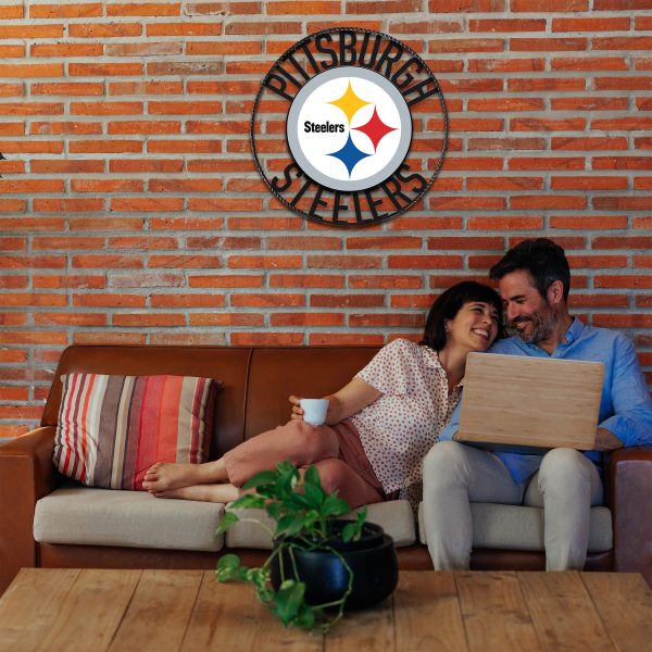 Pittsburgh Steelers 24 Inch Wrought Iron Wall Art Decor 2