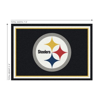 Pittsburgh Steelers 6x8 Spirit Area Rug Team Logo NFL Licensed