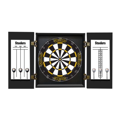 Pittsburgh Steelers Bristle Dartboard Cabinet Set