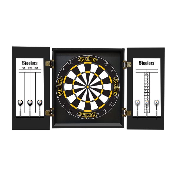 Pittsburgh Steelers Bristle Dartboard Cabinet Set 1