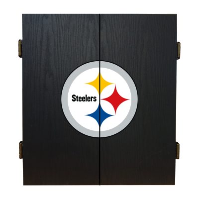 Pittsburgh Steelers Bristle Dartboard Cabinet Set