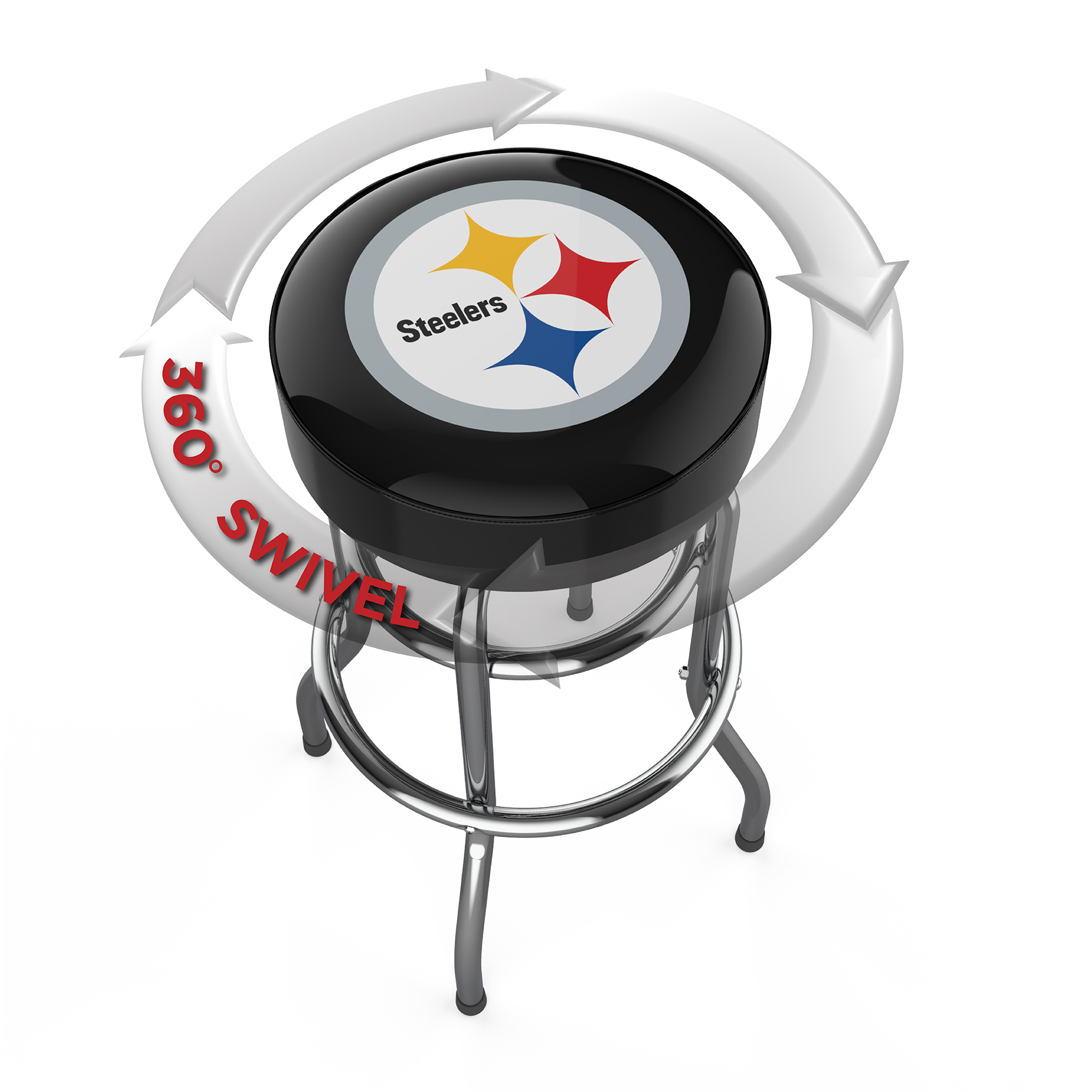 Pittsburgh Steelers Chrome Bar Stool 5 Pittsburgh Steelers Chrome Bar Stool - Image 5