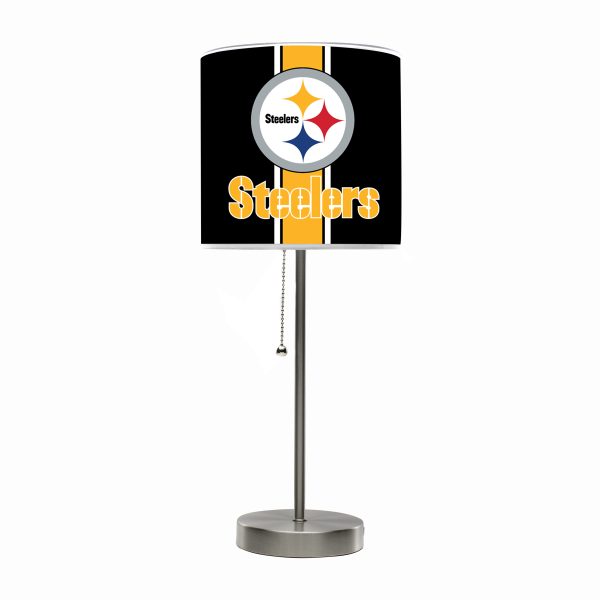 Pittsburgh Steelers Chrome USB Charging Lamp with Changeable Shade Insert 4