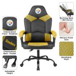 Pittsburgh Steelers Embroidered Oversized Gaming Office Chair with Storage Pouch