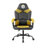 Pittsburgh Steelers Embroidered Oversized Gaming Office Chair with Storage Pouch
