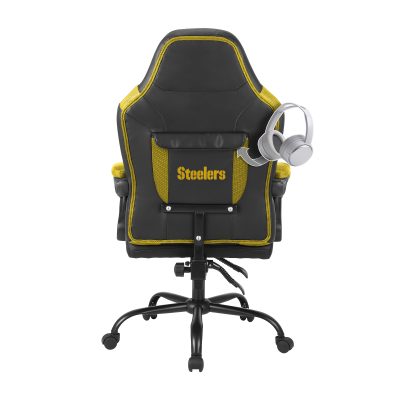 Pittsburgh Steelers Embroidered Oversized Gaming Office Chair with Storage Pouch