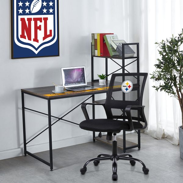 Pittsburgh Steelers Industrial Desk with Shelves 1