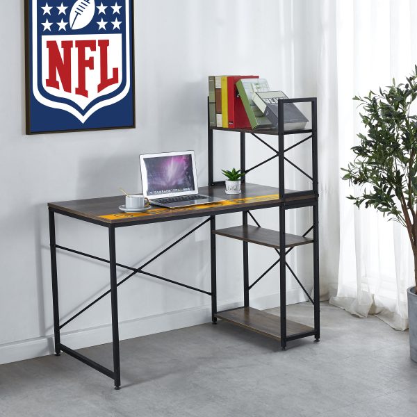Pittsburgh Steelers Industrial Desk with Shelves 2