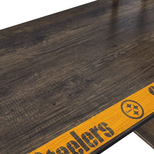 Pittsburgh Steelers Industrial Desk with Shelves 8