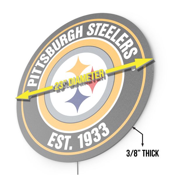 Pittsburgh Steelers LED Lighted Establish Date Sign 3