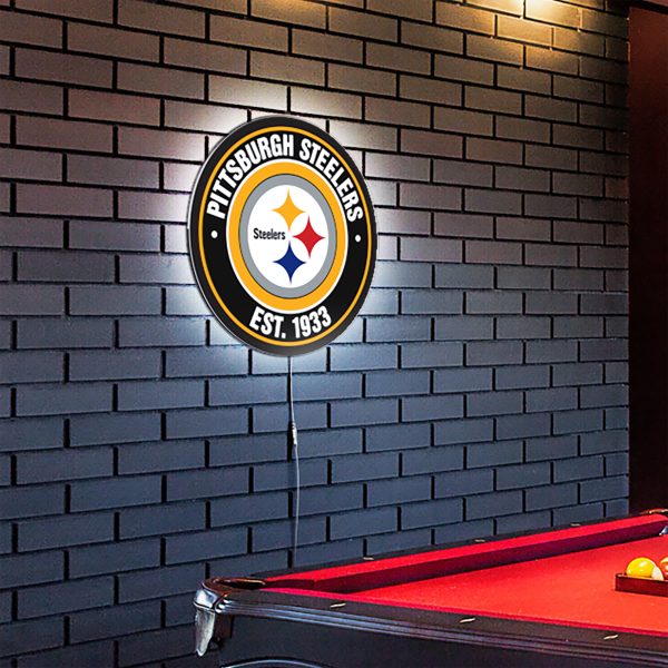 Pittsburgh Steelers LED Lighted Establish Date Sign 5