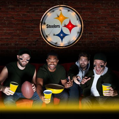 Pittsburgh Steelers Lighted Recycled Metal Logo Sign NFL Licensed