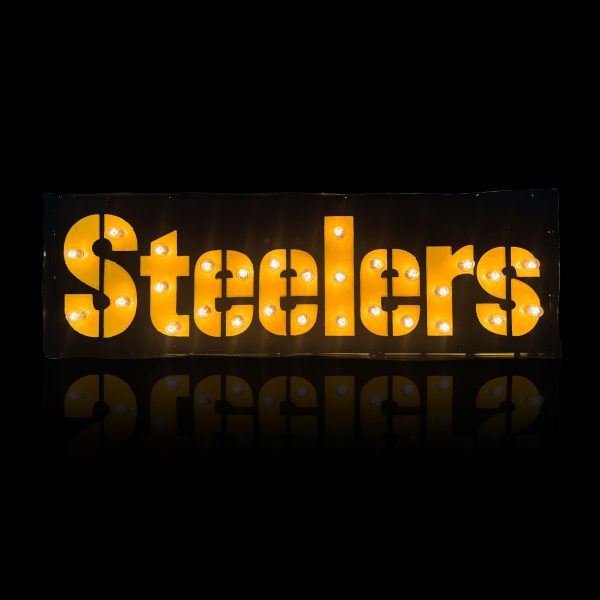 Pittsburgh Steelers Lighted Recycled Metal Street Sign 2