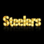 Pittsburgh Steelers Lighted Recycled Metal Wordmark Logo Sign
