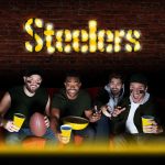 Pittsburgh Steelers Lighted Recycled Metal Wordmark Logo Sign