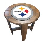 Pittsburgh Steelers NFL Oak Whiskey Barrel Table