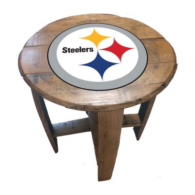 Pittsburgh Steelers NFL Oak Whiskey Barrel Table