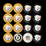 Pittsburgh Steelers Regulation Billiard Ball Set with Numbers