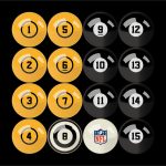 Pittsburgh Steelers Regulation Billiard Ball Set with Numbers
