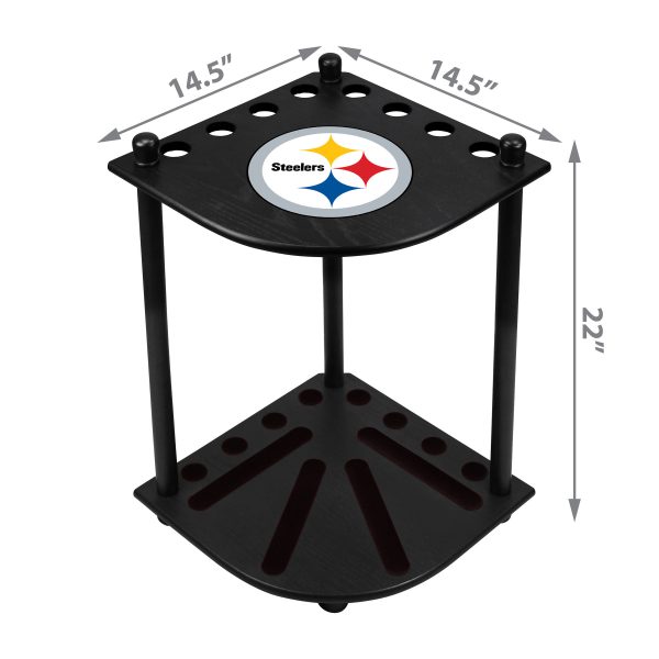 Pittsburgh Steelers Solid Wood Corner Cue Rack 4