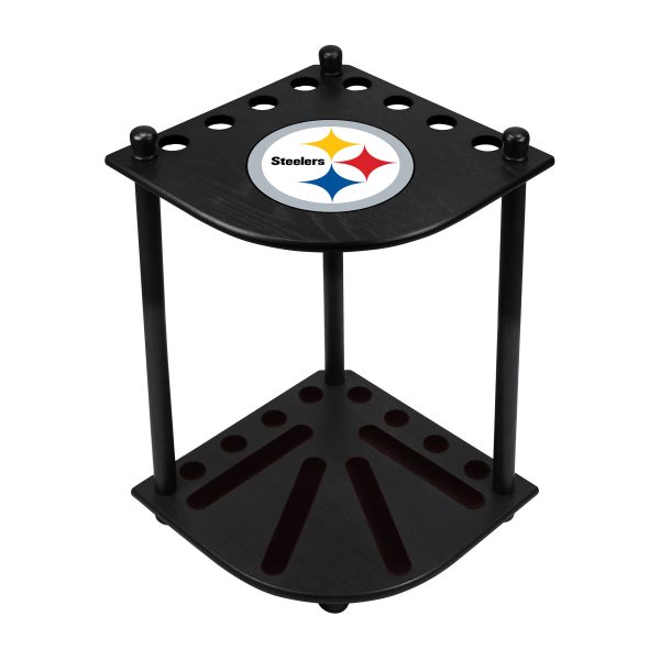 Pittsburgh Steelers Solid Wood Corner Cue Rack
