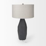 Piven Black w/ Gray Wash Textured Ceramic Table Lamp