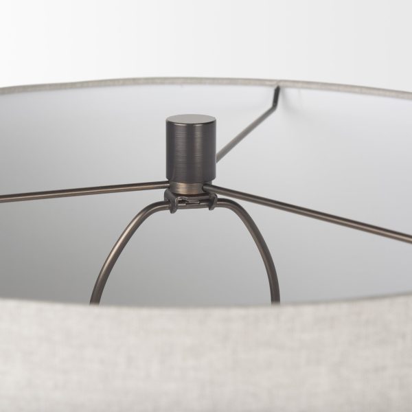 Piven Black w Gray Wash Textured Ceramic Table Lamp 5