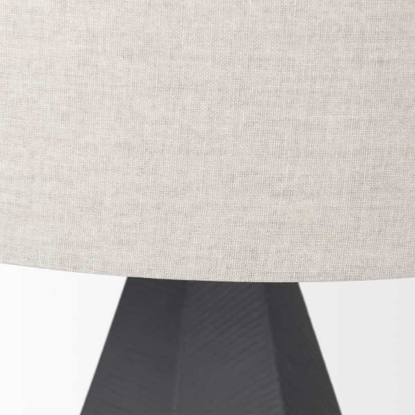 Piven Black w Gray Wash Textured Ceramic Table Lamp 6